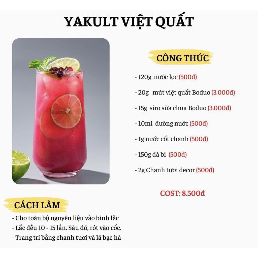 Siro Sữa chua Boduo chai 900gr