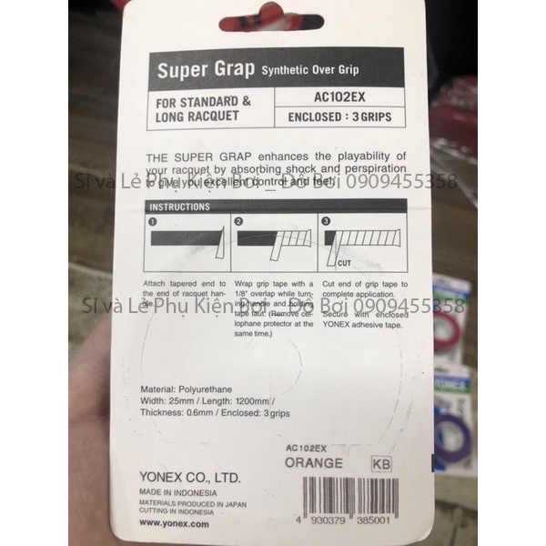 Quấn Cán Vợt Yonex 3 cuộn mã AC102EX - Giao màu ngẫu nhiên