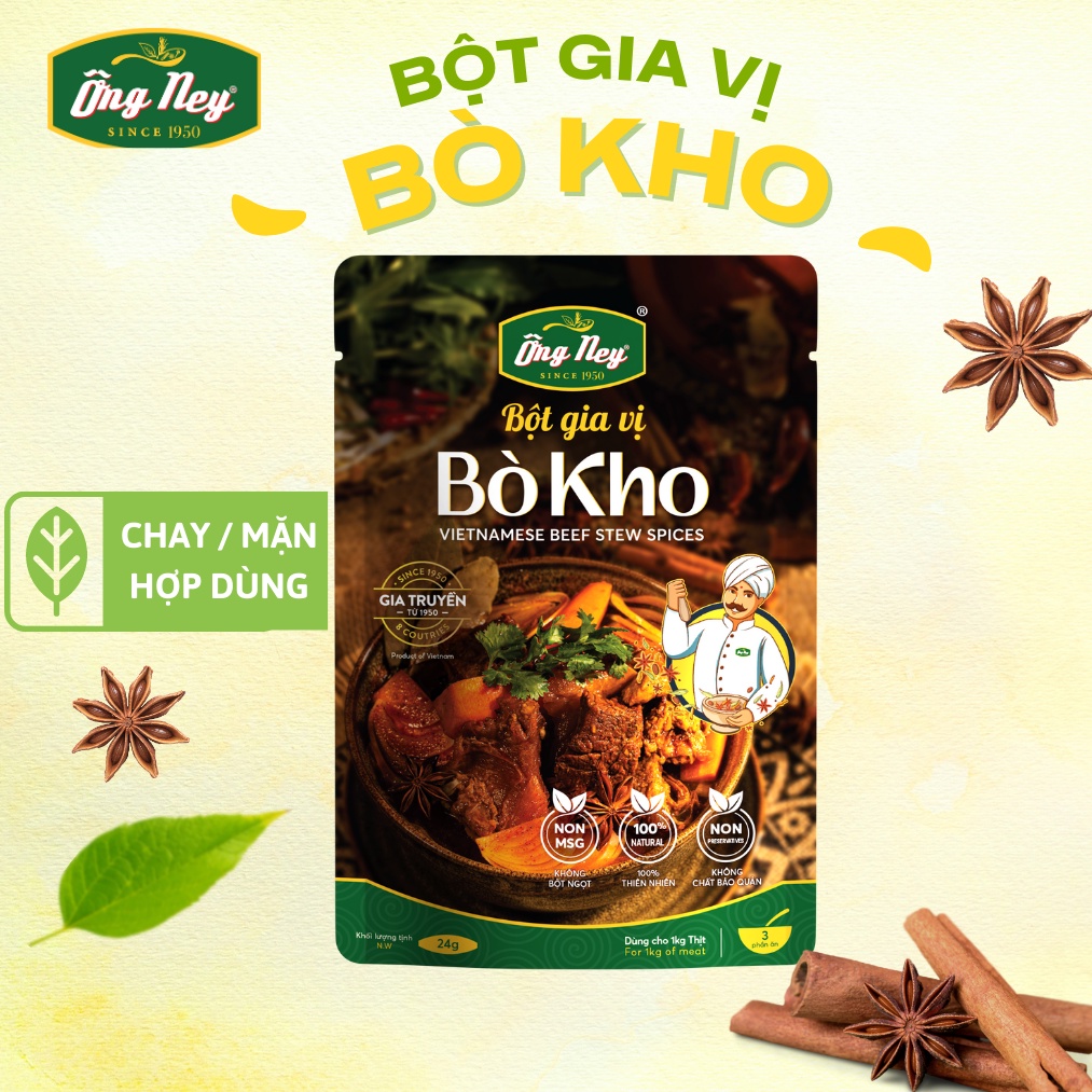 Bột gia vị Bò Kho Ông Ney truyền thống nấu Bò kho, bò sốt vang