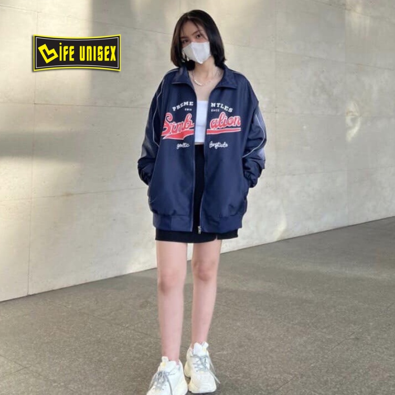 Áo Khoác Bomber Dù SIMBALION Nam Nữ Ulzzang Unisex Kiểu Bóng Chày Form Rộng 2 Lớp - LIFE UNISEX