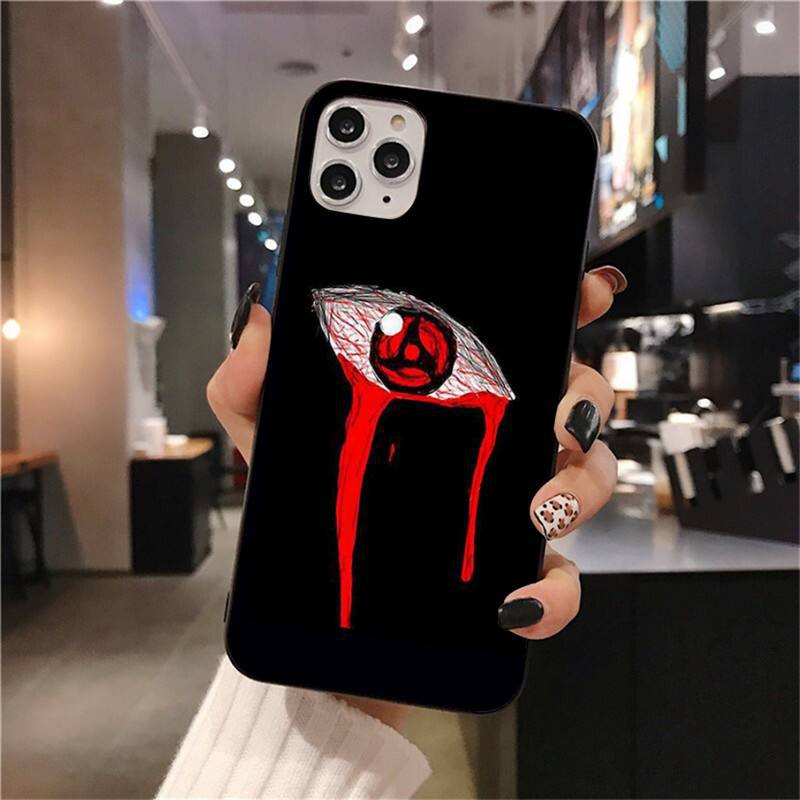 Ốp Điện Thoại TPU Dẻo Họa Tiết Hoạt Hình Naruto Sharingan Itachi Cho iPhone 6 6S 7 8 Plus X XS XR 11 12 13 14 Pro Max
