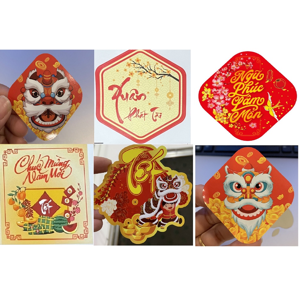 TDTT_Tem Tết , Tem Chúc Mừng Năm Mới trang trí hộp bánh, kẹo, mứt ngày TẾT_STICKER NIÊM PHONG HỘP GIẤY