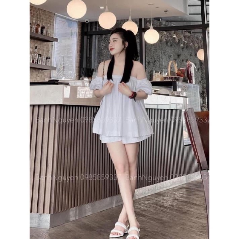 SALE | SET TRỄ VAI LỤA PHỐI QUẦN SORT FORM RỘNG ULZZANG