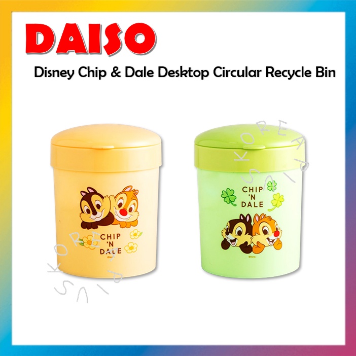 DISNEY DAISO Thùng Rác Tái Chế Hình Tròn Để Bàn Chip & Dale Mã Số 1041206