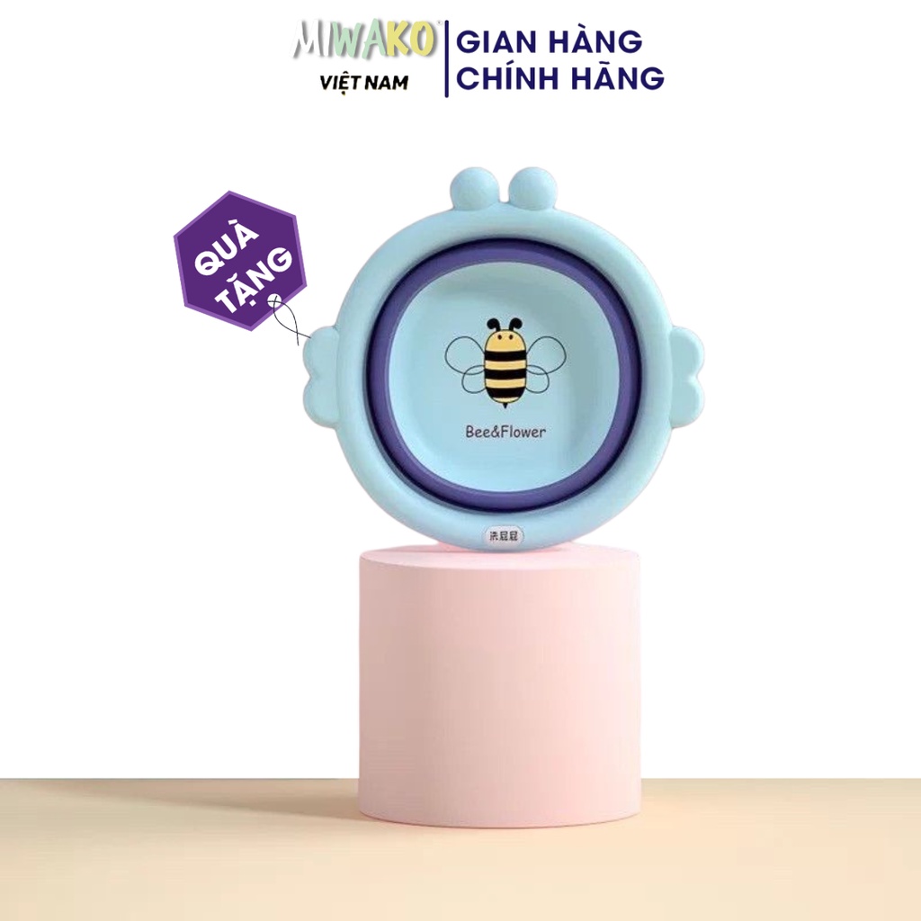 [Quà tặng] Chậu rửa mặt gấp gọn silicon hình vương miện, hình con ong cho bé - Miwako Việt Nam