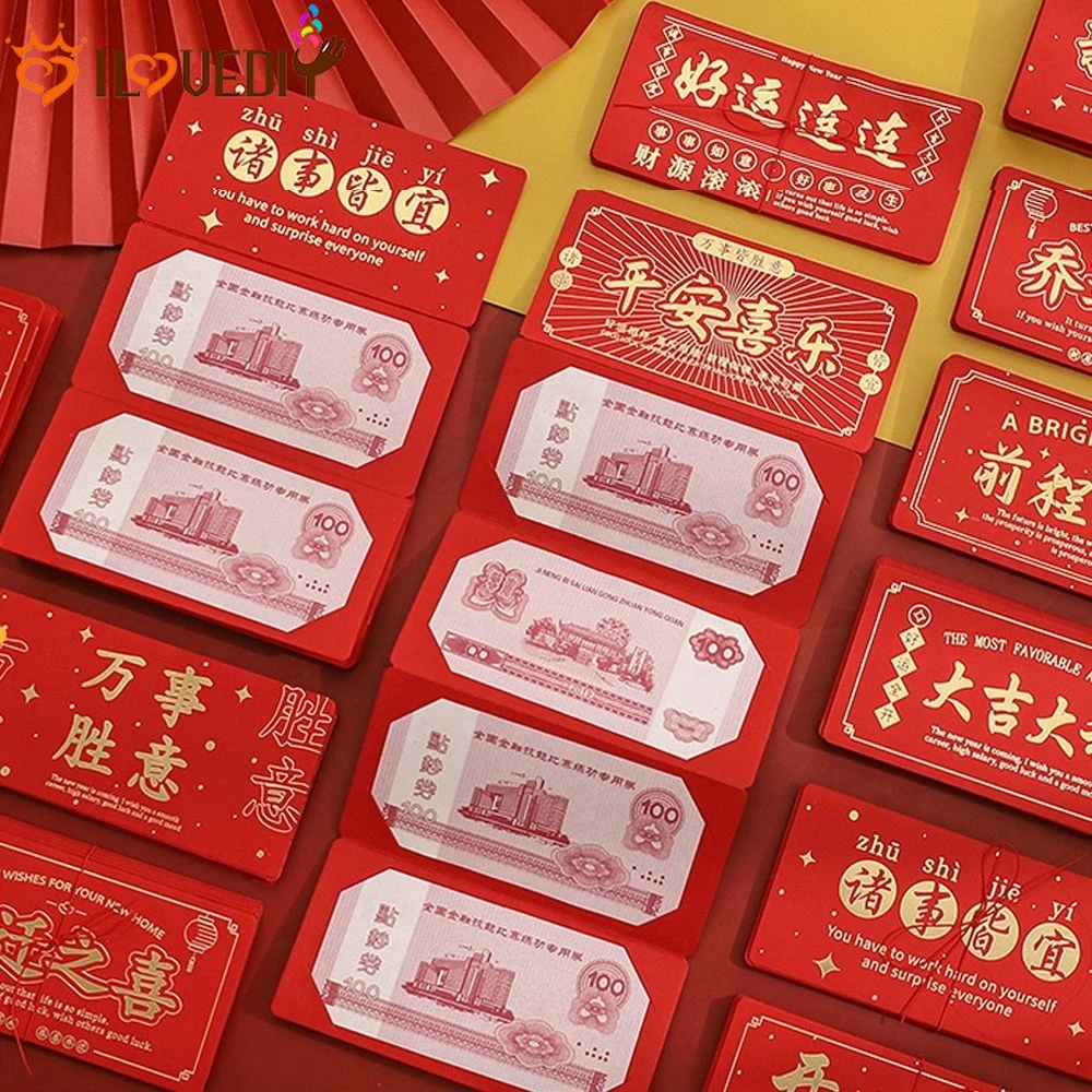 Bao Lì Xì 6 Ngăn Màu Đỏ May Mắn