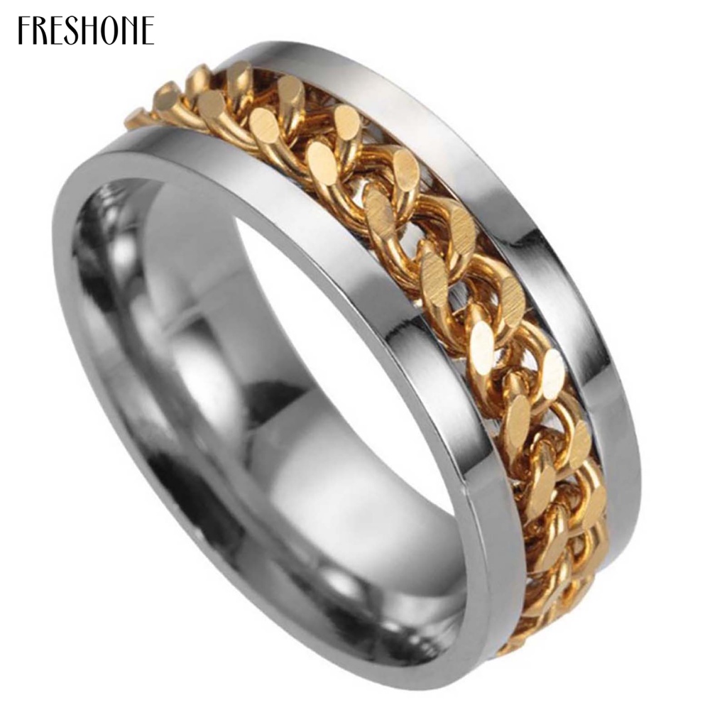 Mens thép không gỉ chuỗi turning nhẫn ngón tay nhẫn