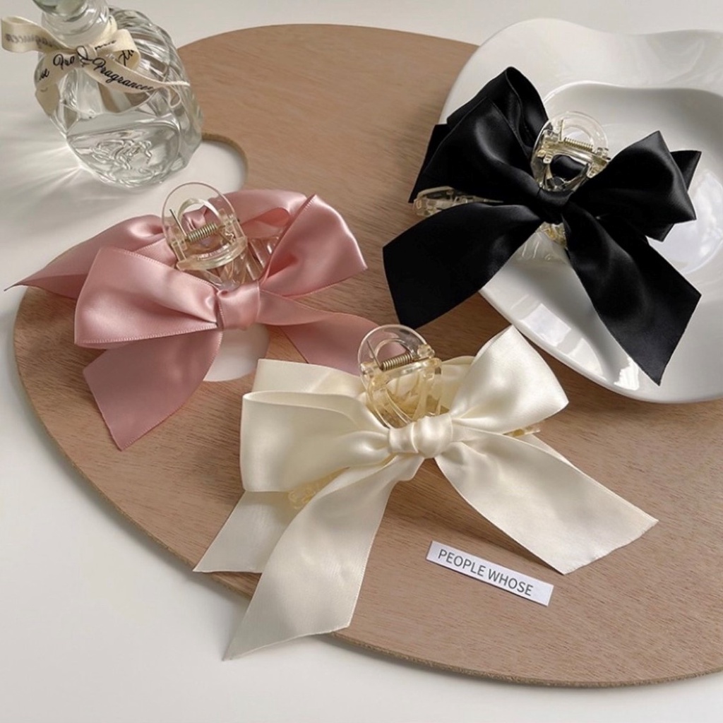 𝑭𝑹𝑬𝑬𝑺𝑯𝑰𝑷 Kẹp tóc càng cua mẫu lớn Đính nơ  Kẹp nơ tóc xinh xắn phụ kiện tóc phong cách thanh lịch