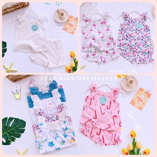 Đồ bộ dễ thương bé gái ❤️ freeship ❤️ bộ cotton bozip ngắn tay cho bé miwoo kids
