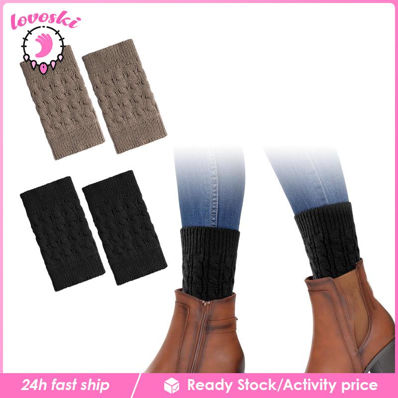 [Lovoski] Set 2 Đôi Vớ Ống Len Giữ Ấm Chân Thời Trang Mùa Đông Cho Nữ