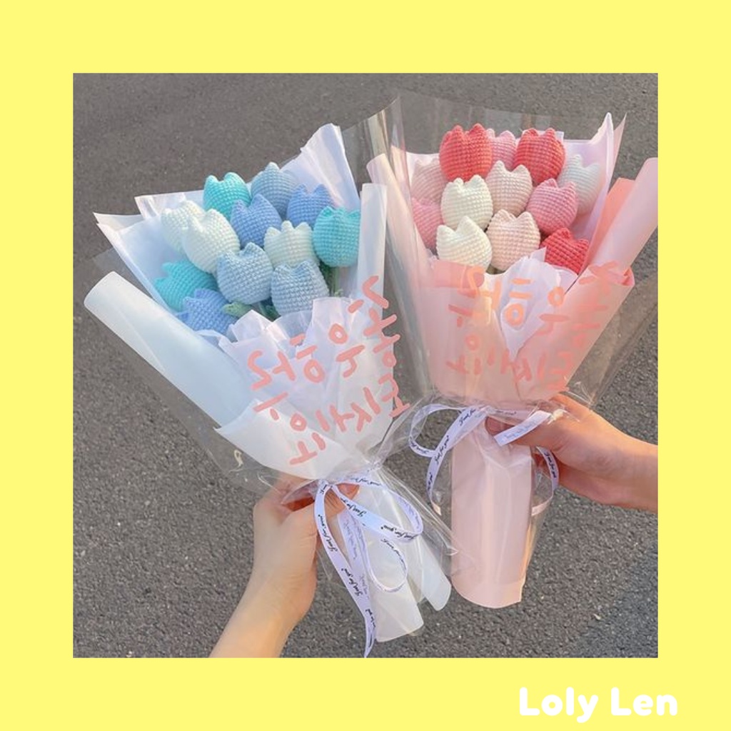 Hoa Tulip bằng len cực xinh, đan móc thủ công