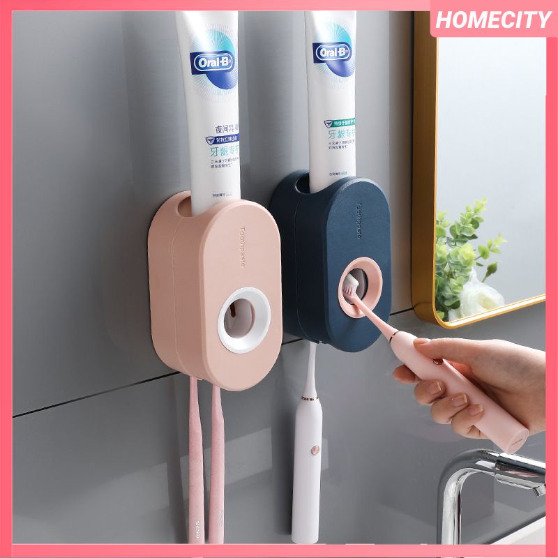Dụng Cụ Bóp Kem Đánh Răng Tự Động Sẵn Sàng Giá Đỡ Bàn Chải Đánh Răng Bộ Tự Động Đẩy Phòng Tắm Gắn Tường Bộ Giá Treo Bàn Chải Đánh Răng Gắn Tường