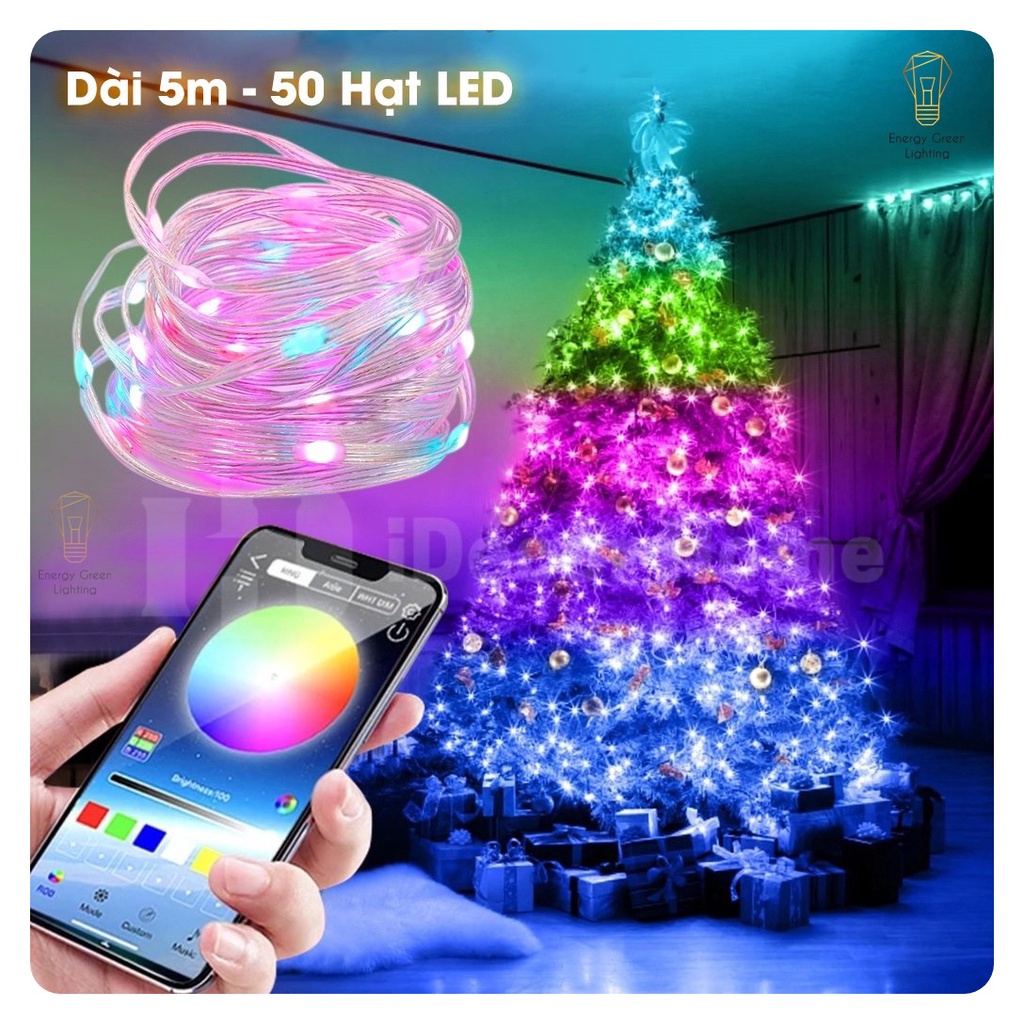 Đèn Fairy Light Energy Green Lighting 16 Triệu Màu DL-291 - Điều Khiển APP Điện Thoại - Dây Led Nháy Đuổi Decor Phòng