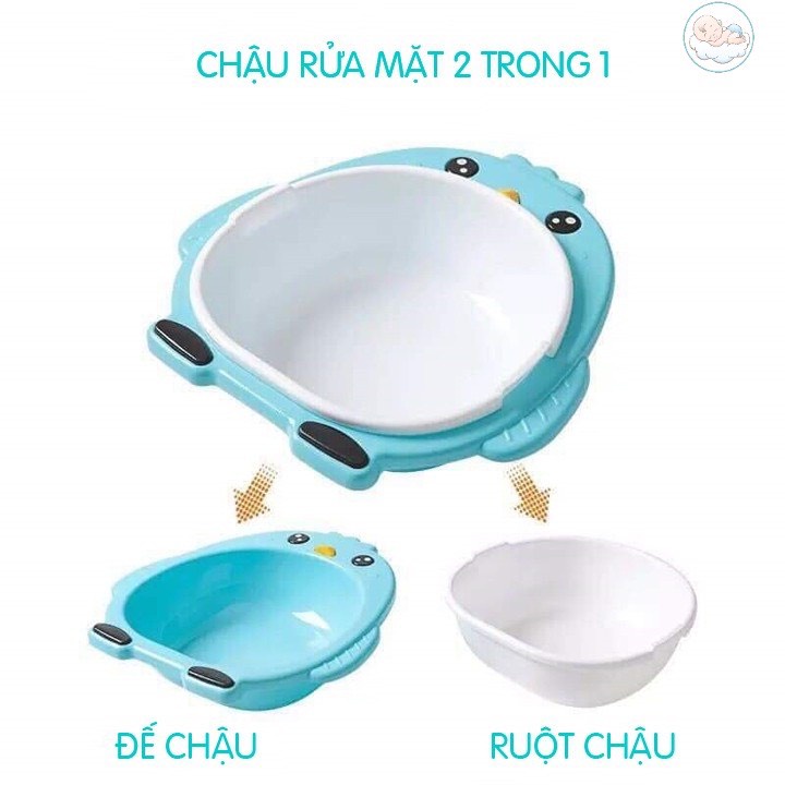 Chậu Rửa Mặt Cho Bé Hình Chim Cánh Cụt, Thau Rửa Mặt Cao Cấp Siêu Tiện Lợi Babibu - CRMCCC