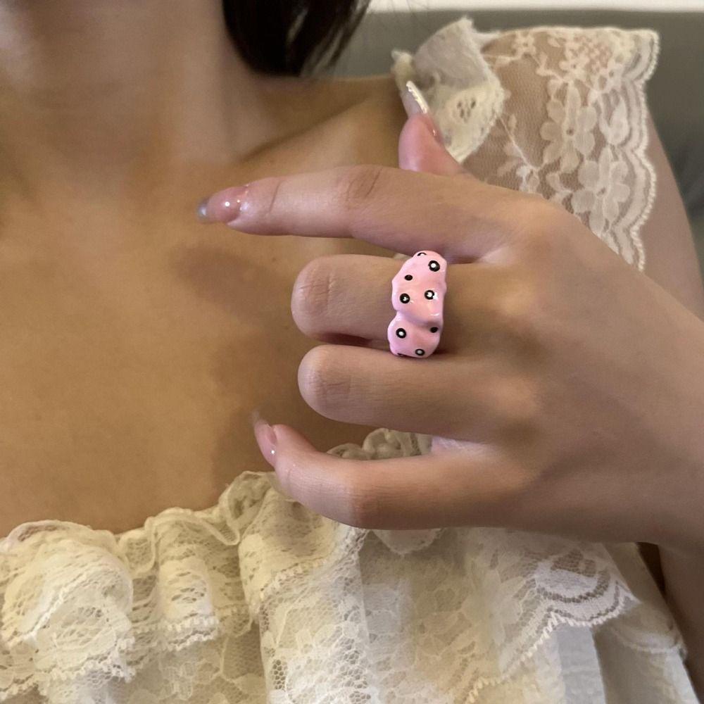 Nhẫn Hở Y2K Niche Họa Tiết Chấm Bi Phong Cách Hàn Quốc Đơn Giản Cho Nữ