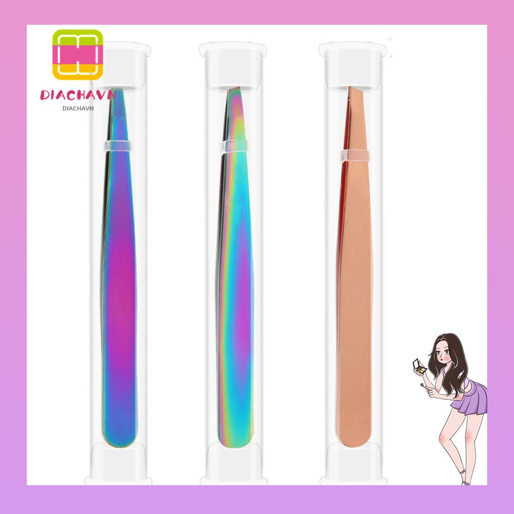 1 Nhíp Đầu Phẳng Bằng Thép Không Gỉ Chuyên Dụng Trang Điểm