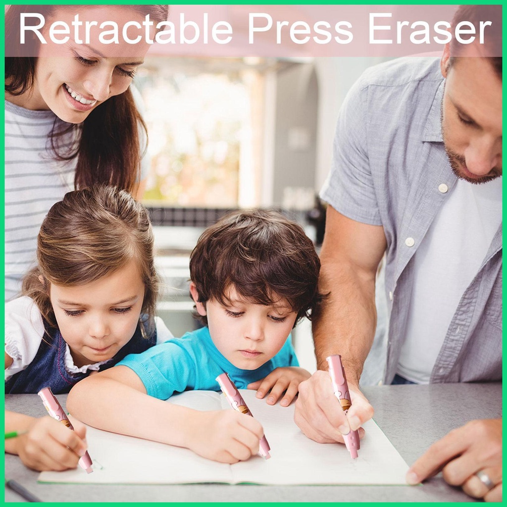 Gôm Tẩy Bút Chì Dạng Nhấn Thu Gọn Được Thiết Kế Dễ Thương Cho Bé