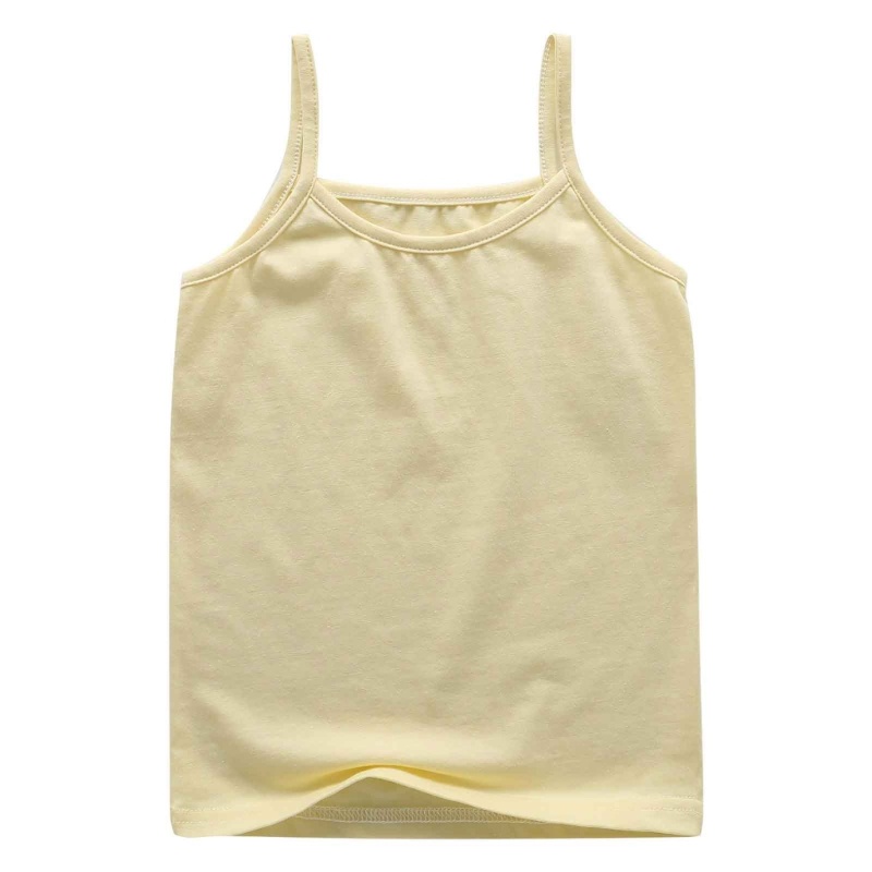 Áo Tank Top Hai Dây Bằng Vải Cotton Màu Trơn Thời Trang Mùa Hè Cho Bé Gái