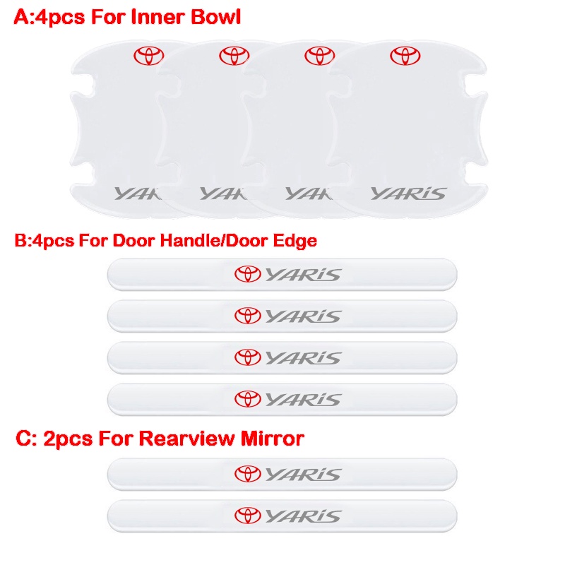 Miếng Dán Trong Suốt Chống Trầy Cho Tay Nắm Cửa Xe Hơi Toyota Yaris