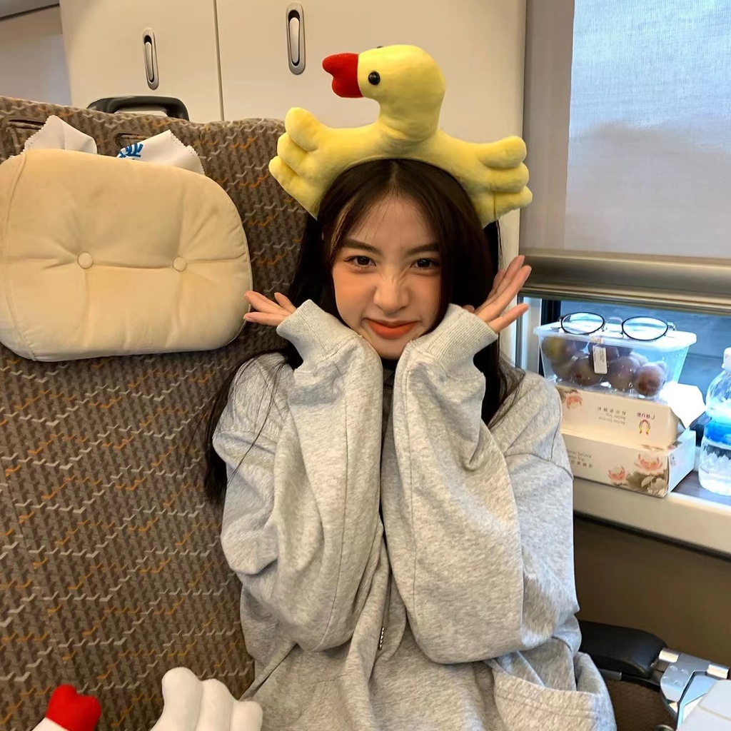 Băng Đô Cài Tóc Hình Chú Vịt Hoạt Hình Vui Nhộn Phong Cách Hàn Quốc