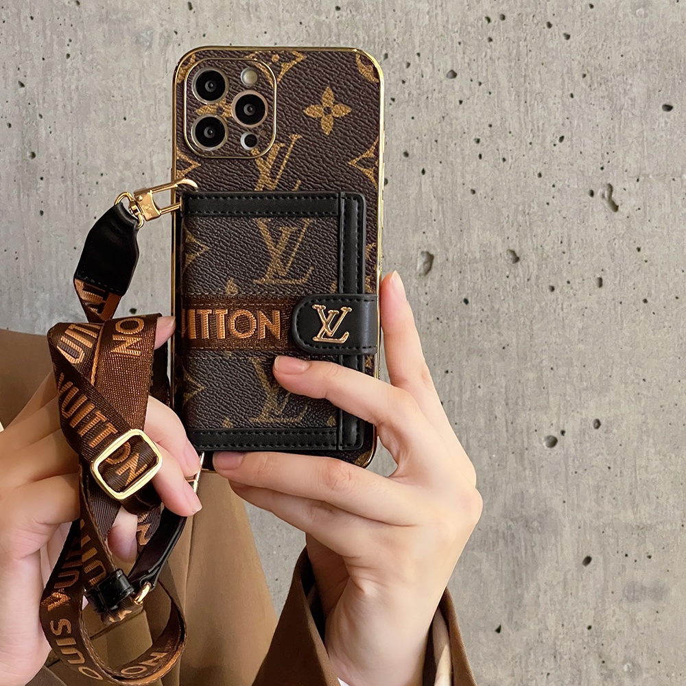 Ốp Điện Thoại Chống Sốc Dạng Ví Sang Trọng Có Ngăn Đựng Thẻ Và Dây Đeo Cho IPhone 14 Pro Max Plus 13 12 11 Pro Max XS X XR