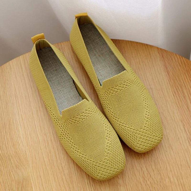 Giày Vải Dệt Đế Bằng Phong Cách Thời Trang Dành Cho Nữ