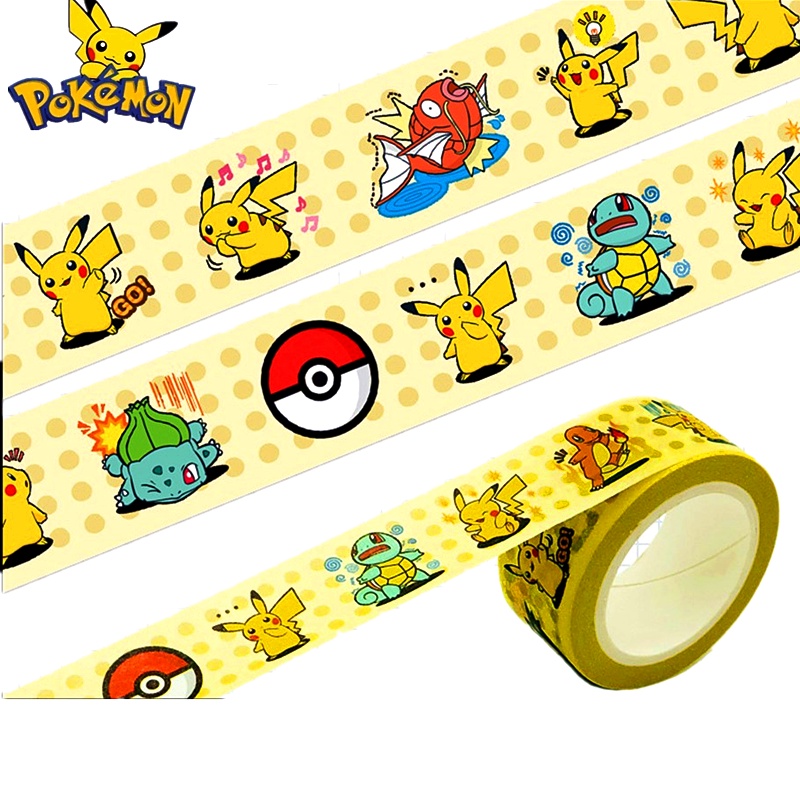 Cuộn Băng Keo Dán 10m Hình Pokemon Pikachu Hóa Trang Diy Cho Bé