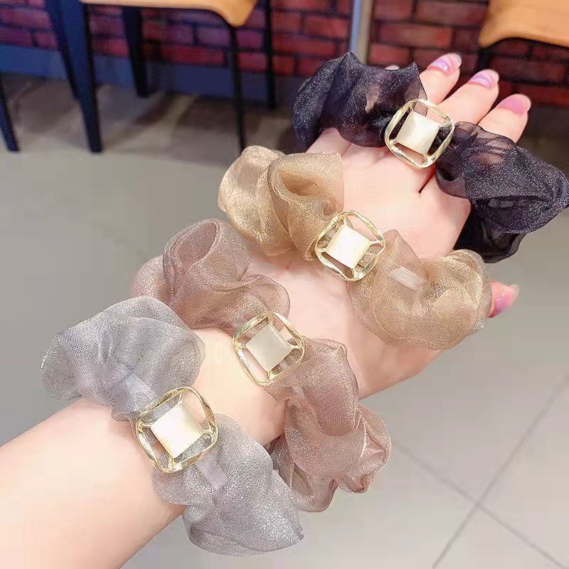 Hàng Mới Về Mới Áo Thun Thiết Kế Mới Năng Động Thời Trang#Dây Cột Tóc Lưới Co Giãn Tốt Phong Cách Hàn Quốc 1 / 10F