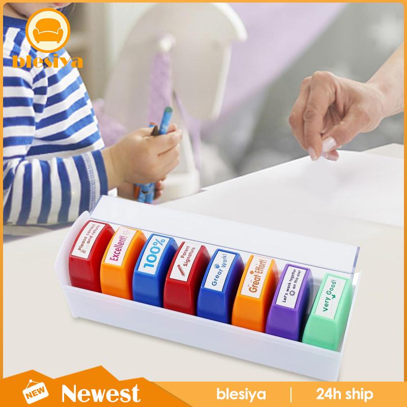 Bộ 8 Con Dấu In Nhiều Màu Sắc Dùng Làm Phần Thưởng Cho Giáo Viên