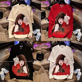 Áo Phông Cô Gái - áo cộc tay in hình cô gái trà sữa - An Uyên Fashion