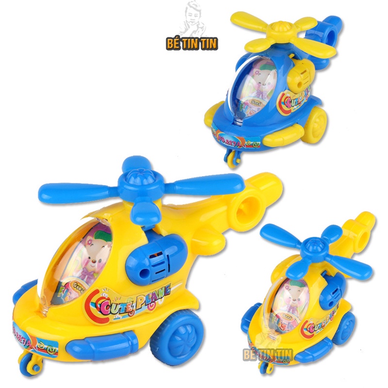 Combo đồ chơi máy bay trực thăng cảnh sát mini chạy bằng dây cót-ghép hình chữ và số gồm 36 miếng xốp-Đồ Chơi TinTin