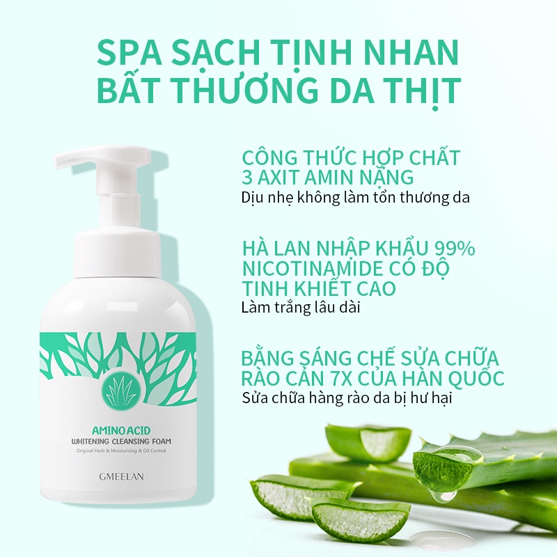 Sữa rửa mặt GMEELAN amino acid dịu nhẹ cho da khô/da dầu da nhạy cảm - AMINO ACID WHITENING CLEANSING FOAM 500ML