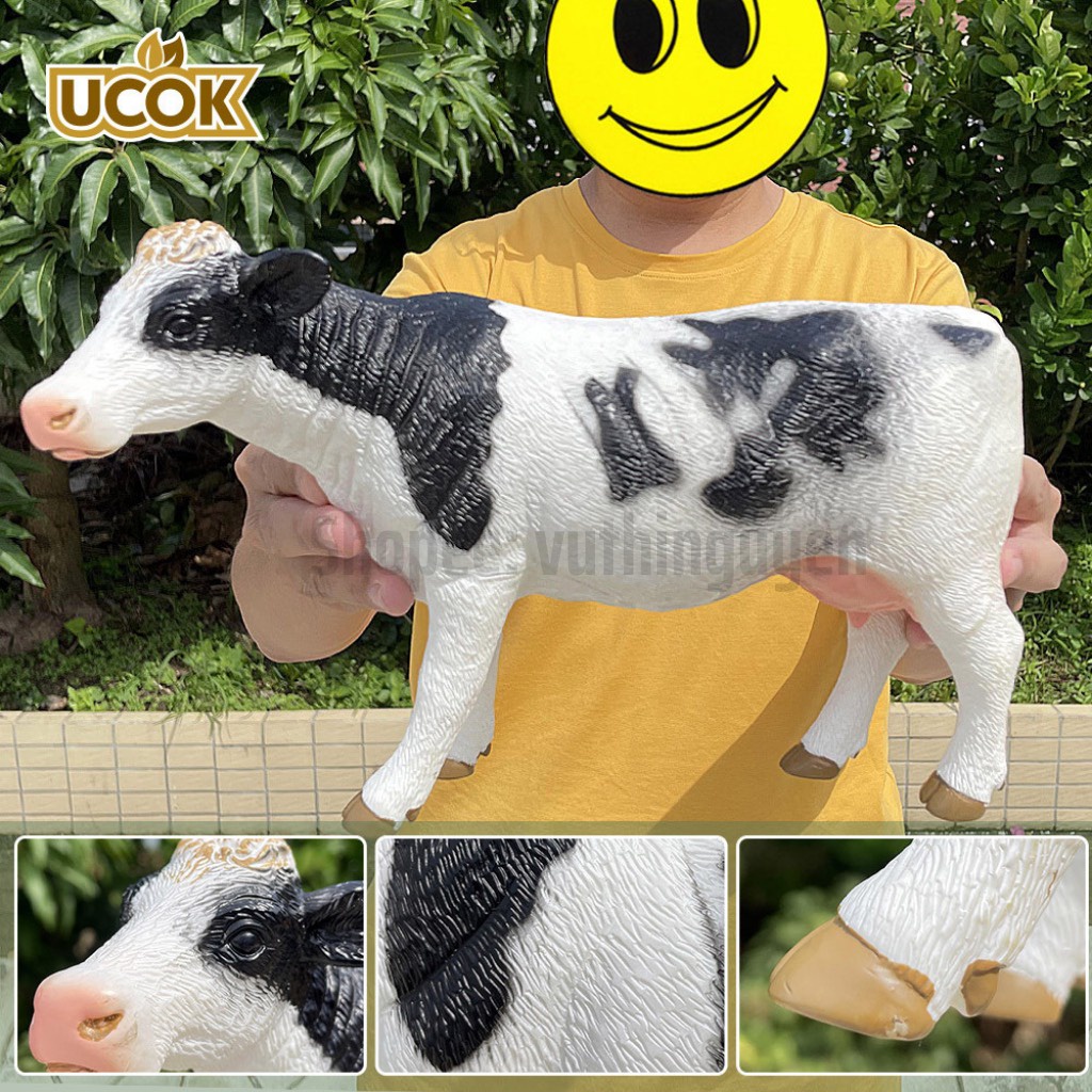 Mô hình động vật nuôi trang trại chính hãng UCOK. Bò, Lợn, Trâu, Thỏ, Cừu, Dê, La, Chó, Mèo