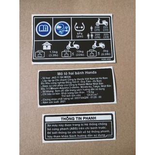 Bộ tem thông số xe Sh Mode 2021 siêu đẹp