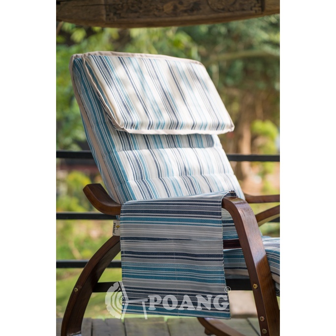 Ghế thư giãn | POANG ROCKING CHAIR | plywood óc chó/bạch dương | kẻ xanh | R67xS162xC86 cm