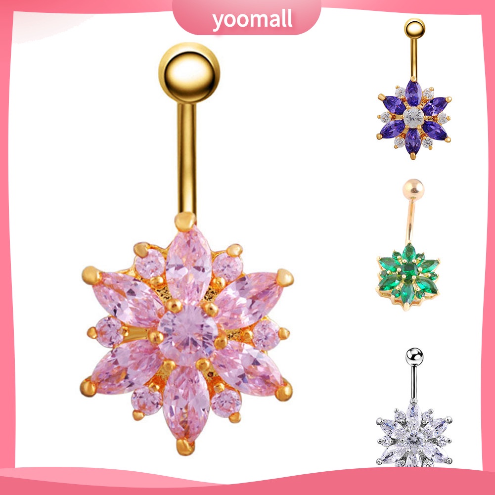 Khuyên Rốn Hình Hoa Đính Đá Thời Trang Cho Nữ