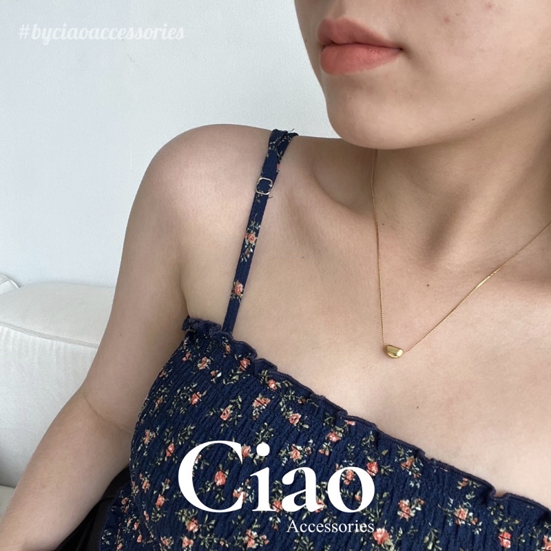 [HOẢ TỐC 1H] Dây chuyền/ Vòng cổ titan không gỉ thiết kế hình hạt đậu đơn giản Peanut Ciao