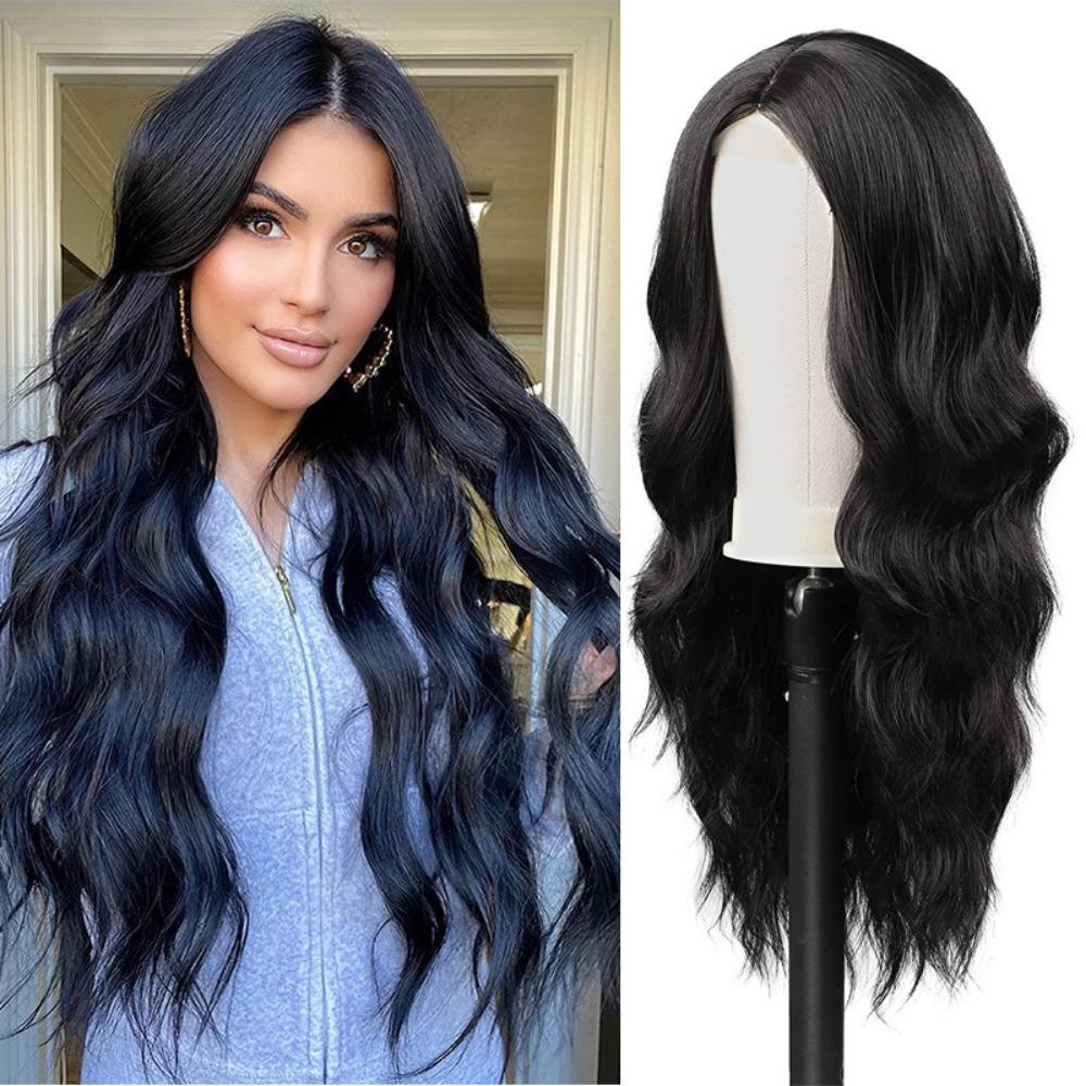 Bộ Tóc Giả Dài Xoăn Tàng Hình Màu Nâu Ombre Chất Lượng Cao