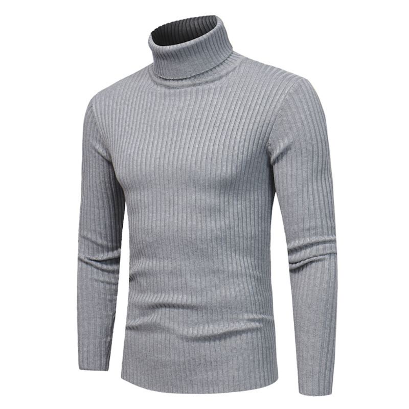 Xiangbao Áo Sweater Kẻ Sọc Dọc Tay Dài Màu Trơn Size Lớn Thời Trang Mùa Đông Cho Nam
