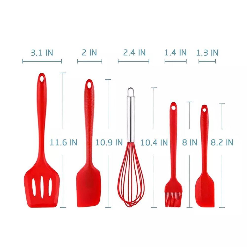 LANFY Bộ 5 Dụng Cụ Nấu Ăn Bằng Silicone Cao Cấp