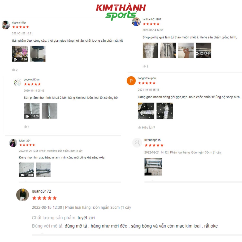 Bộ tạ tay điều chỉnh 20kg tháo lắp linh hoạt đòn tạ mạ kẽm loại 1 bánh tạ gang sơn cao cấp - KIMTHANH SPORT