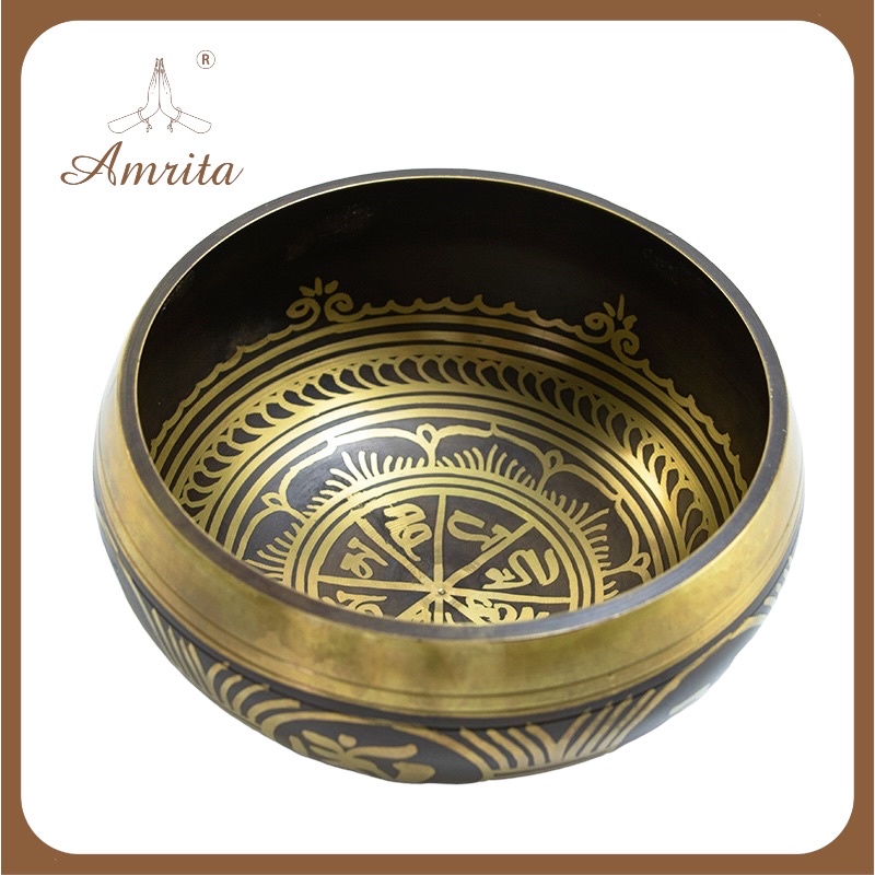 Chuông xoay Tây Tạng  - Singing Bowl - Chuông bát xoay xanh Tây Tạng - Chuông bát xoay Nepal - Amrita.vn