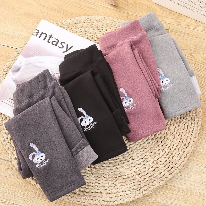 CATIMINI Quần Dài Lót Nhung Thêu Hình Thỏ Thời Trang Thu Đông Mới Cho Bé Gái