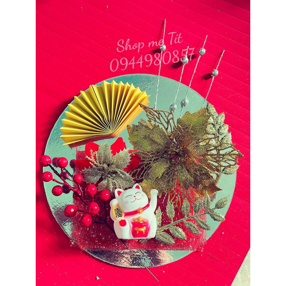 Set Phụ Kiện Trang Trí Tháp Bánh, Tháp Bia, Tháp Nước Ngọt, Oản Tài Lộc, Cháp Bánh...Cao Cấp Ngày Tết