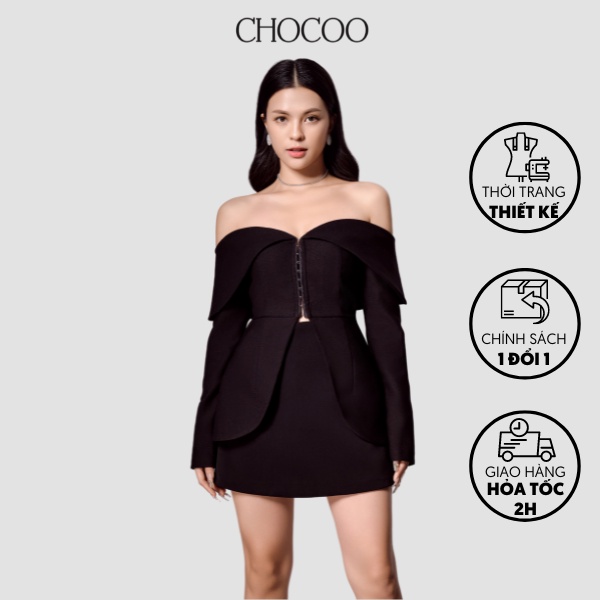 Áo Thiết Kế Moonlight Top Form Corset Chất Liệu Cao Cấp Phong Cách Thanh Lịch Màu Đen