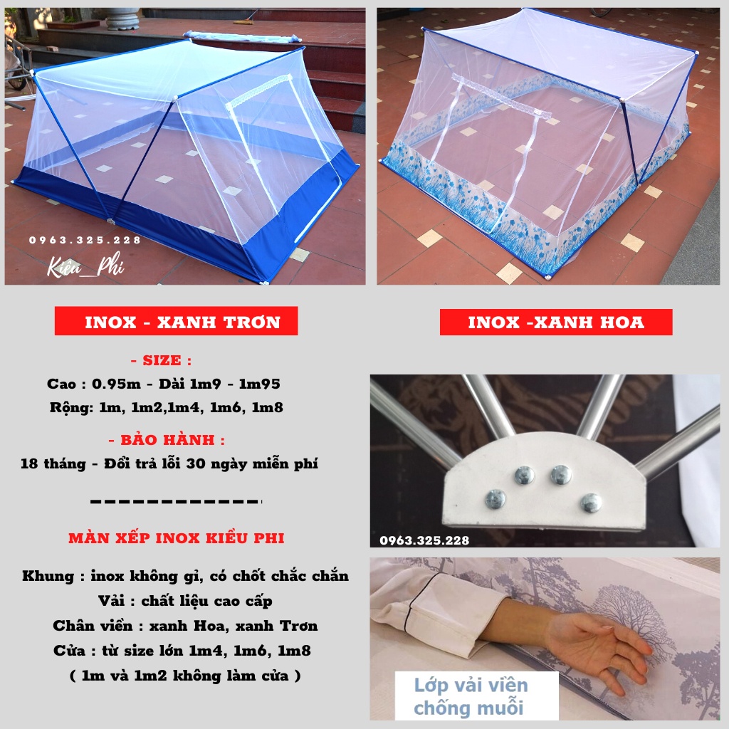 Mùng Màn khung chụp tự bung người lớn mẫu xếp thông minh chống muỗi tự bung Kiều Phi gấp gọn mới nhất 2023