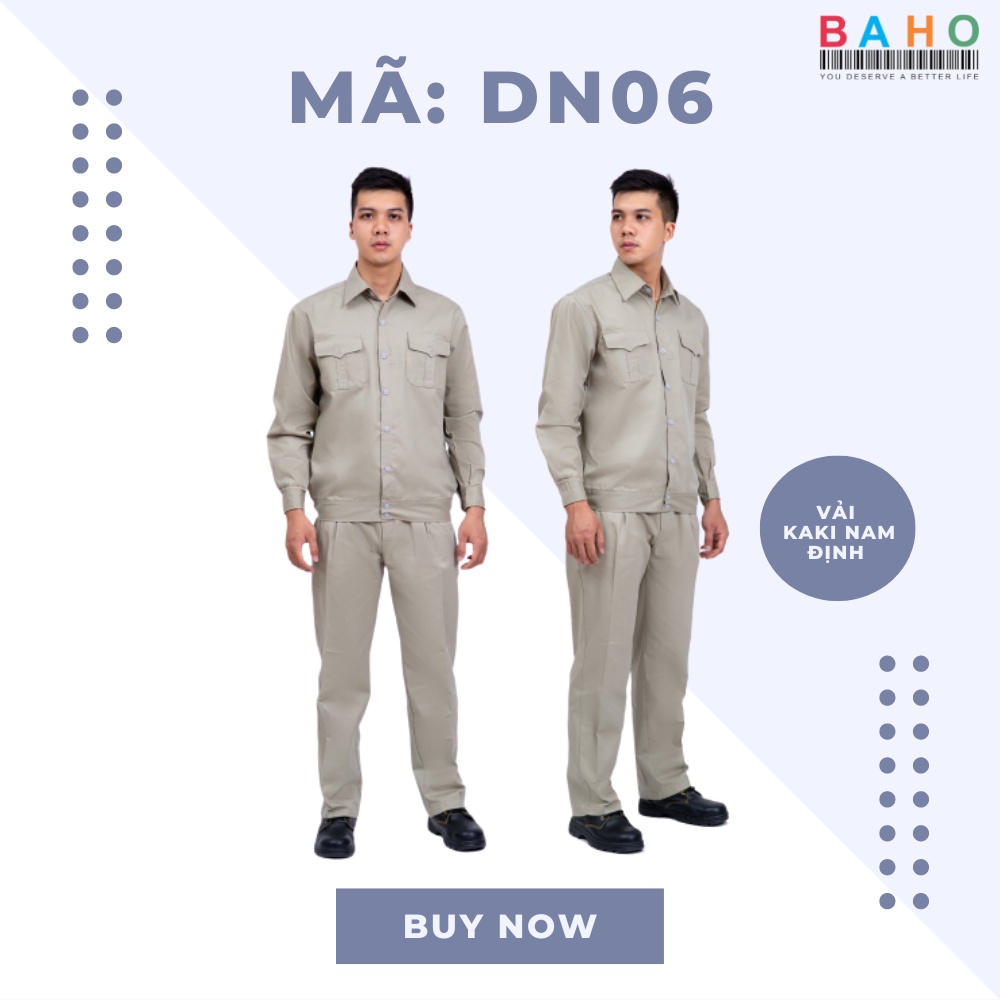 BỘ ĐỒ BẢO HỘ LAO ĐỘNG MÀU GHI VẢI BỀN ĐẸP GIÁ RẺ DÀNH CHO CÔNG NHÂN, KỸ SƯ XÂY DỰNG CÁC NGÀNH NGHỀ DN06