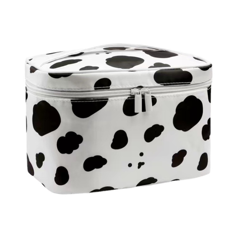 Túi Đựng Mỹ Phẩm Chống Thấm Nước In Họa Tiết Bò Sữa Dễ Thương