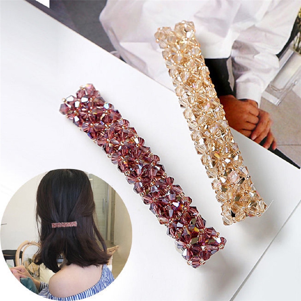Kẹp Tóc Đính Hạt Pha Lê Màu Sắc Ngọt Ngào Thời Trang Cho Nữ