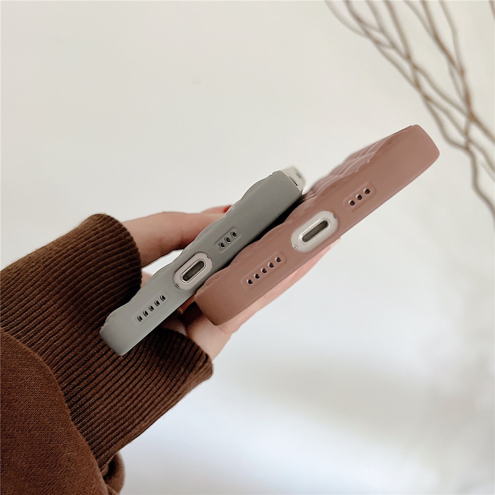 Ốp Điện Thoại Da Mềm Chống Sốc Họa Tiết Kẻ Ô 3D Sang Trọng Cho iPhone 13 12 14 11 Pro Max X XR XS Max